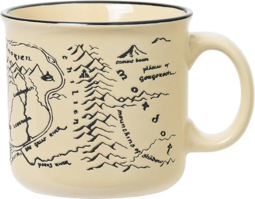 Vista 6 de Silver Buffalo Lord of the Rings Elven, taza de cerámica esmaltada reactiva, 18 onzas El Señor de los Anillos Elfos