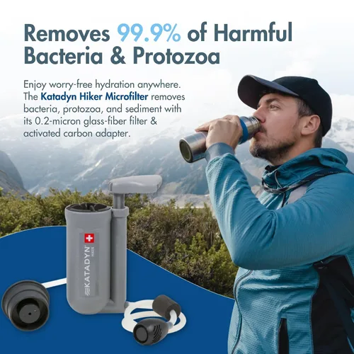 Vista 5 de Katadyn Hiker Pro Microfiltro. Microfiltro protege sedimentos y partículas finas, lavable en el campo, para mochileros, camping, senderismo