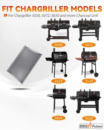 Vista 2 de MixRBBQ Cenicero de 20 pulgadas con 2 colgadores de rejilla de fuego para Chargriller 5050, 5072, 5650, 2123 2223 2823 2823 parrillas de carbón