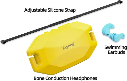 Vista 8 de Tayogo Rock PRO W24 - Auriculares de natación impermeables de conducción ósea para natación, reproductor MP3 4 en 1 de 32 GB, Bluetooth 5.4, radio