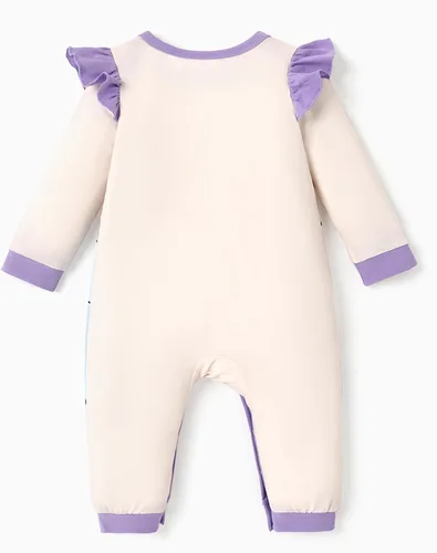 Vista 2 de Disney Stitch Princess Cenicienta Ariel Minnie Winnie Baby Girls - Mameluco de manga larga con volantes para recién nacidos y niños pequeños