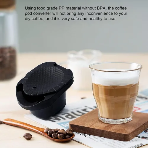 Vista 5 de Soporte adaptador de cápsulas de café reutilizables para máquina Dolce Gusto, convertidor para Nespresse, material PP de grado alimenticio