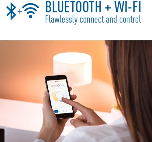 Vista 5 de Cree Lighting Connected Max - Bombilla LED inteligente A19 de 60 W, blanco ajustable + cambio de color, 2.4 GHz, funciona con Alexa y Google Home