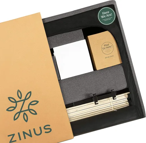 Vista 7 de ZINUS Marco de cama con plataforma tapizada, base de colchón, soporte de listones de madera, no necesita somier, fácil montaje, tamaño matrimonial