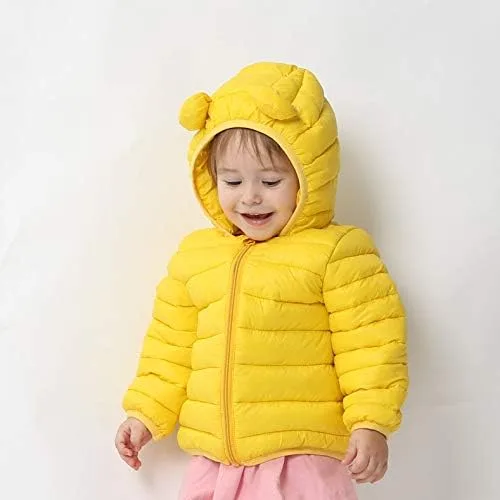 Vista 2 de CECORC Abrigos de invierno para niños pequeños, chaqueta acolchada ligera para bebés y niños, de 6 a 12 meses, 12 a 18 meses, 2 años, 3 años, 4 años