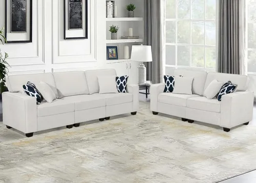 Vista 10 de Legend Vansen - Sofá seccional modular en forma de U con otomano, sofá de esquina reversible moderno para sala de estar (Antracita, 2+3 con otomano)