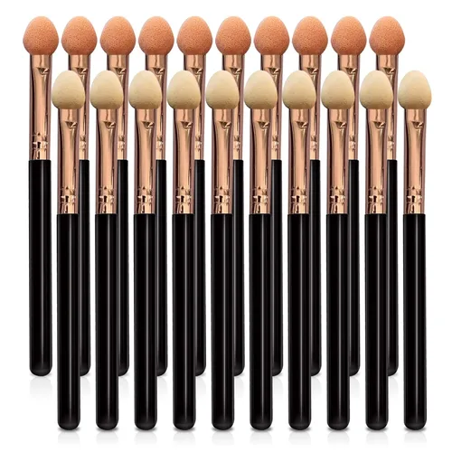Vista 8 de UorPoto - Juego de brochas de maquillaje para mujeres, 10 piezas, esponja para sombra de ojos, aplicador de doble cara reutilizable Negro 10pcs