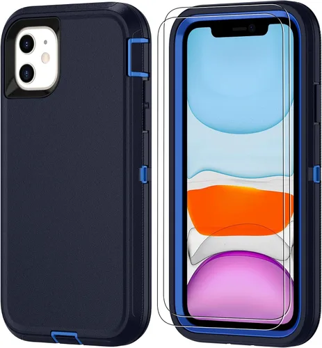 Vista 18 de Jshru para iPhone XR Funda con [2 Pack] Protector de Pantalla HD, [Grado Militar] 3-en-1 Resistente Protector de Cuerpo Completo a Prueba de Negro