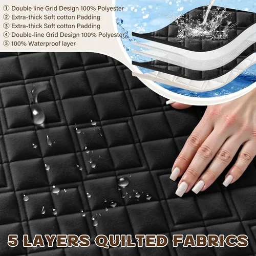 Vista 2 de Arfntevss Fundas impermeables para sofá modular de esquina para perros y mascotas, funda de sofá en forma de L, lavable de terciopelo grande Negro