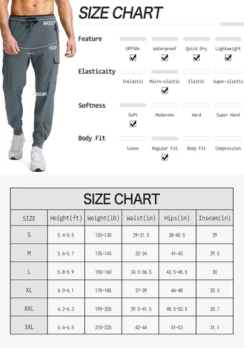 Vista 7 de G Gradual Men's Joggers Hiking Cargo Pants Multi Pockets Lightweight Quick Dry Athletic Travel Golf Outdoor