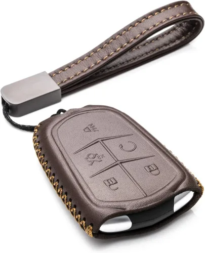Vista 10 de Vitodeco Funda de piel auténtica para llavero inteligente, compatible con Cadillac XT4, XT5, XT6 (2019-2025), 5 botones, color negro