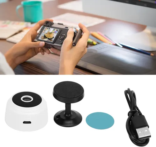 Vista 2 de A9, cámara 1080P con cubierta trasera magnética, mini videocámara de seguridad para el hogar Micro cámara de video (blanco)