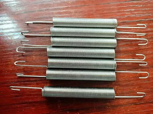 Vista 2 de 10PCS 2.362 inx0.394 inx0.039 in Dual Hook Tension Spring Silver Tone Metal Dual Hook Pequeño resorte de tensión