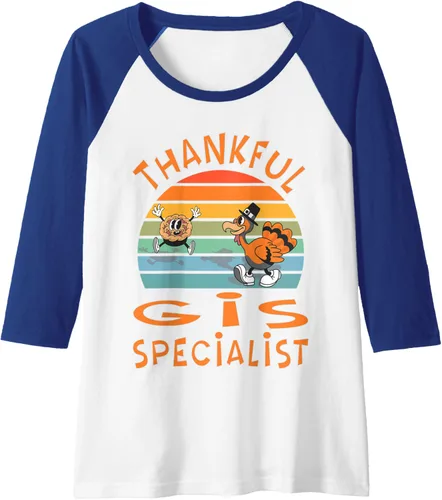 Vista 4 de GIS Specialist Job Funny Thanksgiving Raglan Baseball Tee