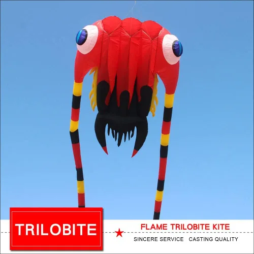 Vista 4 de Cometa roja grande inflable suave del trilobite para los adultos fácil volar mostrar cometas