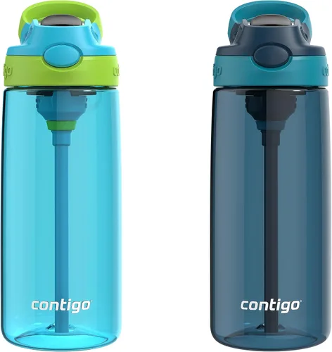 Vista 24 de Contigo Aubrey - Botella de agua para niños, paquete de 2, 20 onzas, azalea/jade y frambuesa azul. Azalea, tapa a prueba de derrames, apta