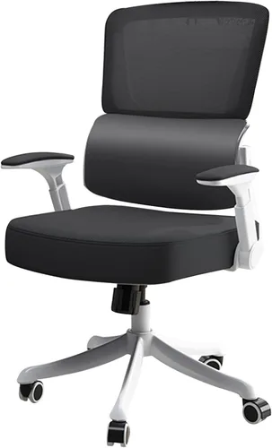 Vista 8 de Silla de computadora de respaldo alto para el hogar, silla de oficina ergonómica cómoda con soporte lumbar, silla tapizada de malla