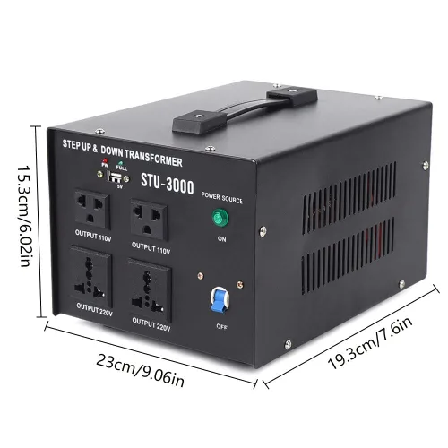 Vista 9 de Transformador de voltaje de 3000 W, 110 V a 220 V, 220 V a 110 V, convertidor elevador y reductor