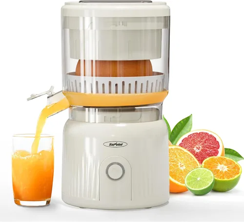 Vista 7 de Dual-Head Electric Citrus Juicer, Electric Orange Juicer Machine with Built-in Cutter & Cleaning Brush, Portable Lemon Squeezer One Button Easy to