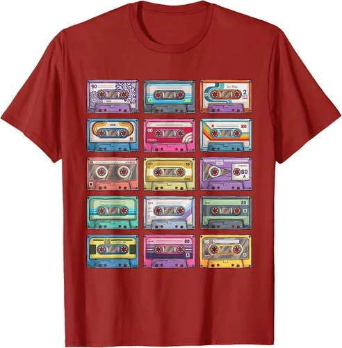 Vista 13 de Vintage Cassette Tapes Collection 80's 90's Music Mixtape T-Shirt Asphalt Grey