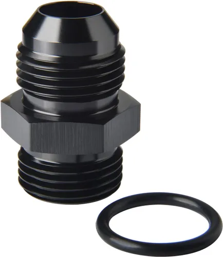 Vista 39 de 4AN macho a 4AN ORB con junta tórica Boss adaptador de riel de bomba de combustible de aluminio negro