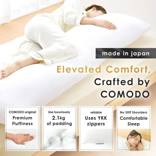 Vista 2 de Comodo Almohada corporal de lujo de clase alta (fabricada en Japón, 60 x 20 pulgadas) Dakimakura almohada para personas que duermen de lado