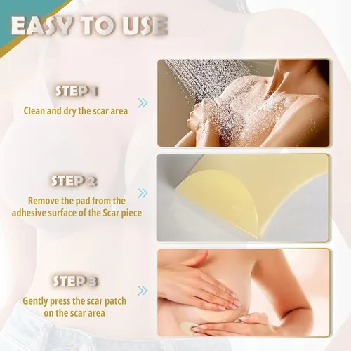 Vista 5 de Hojas de silicona para cicatrices de pecho, 8 piezas de hojas de silicona reutilizables para cicatrices de mama, solución eficaz para curar