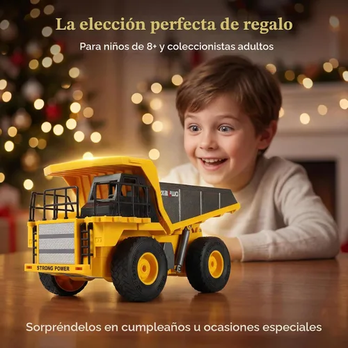 Vista 8 de Camión volquete de control remoto para niños y adultos con 4 battiries 50
