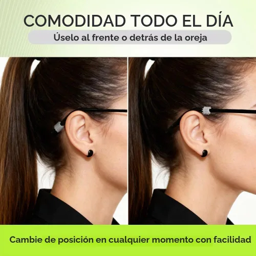 Vista 5 de Agarres para orejas de gafas HedgeHoggles - Agarres ajustables de silicona antideslizantes para gafas - Retenedores de gafas no deslizantes