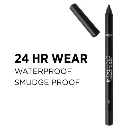 Vista 3 de L'Oreal Paris Makeup Infallible Pro-Last Lápiz delineador de ojos, impermeable y resistente a las manchas, se desliza con facilidad para crear