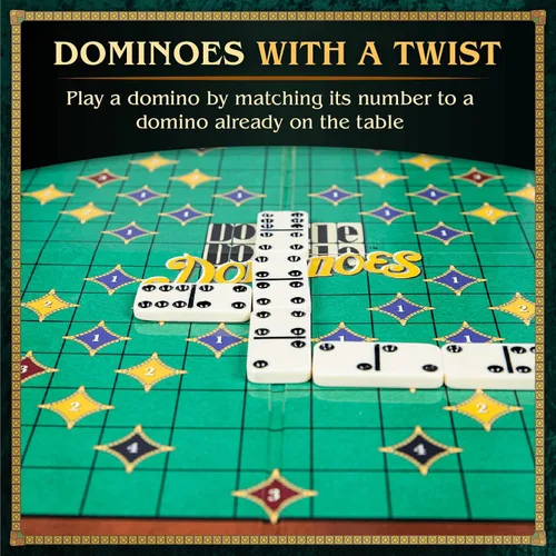 Vista 3 de Calliope Juegos de dominó dobles dobles - Juego de mesa de dominó de tren mexicano con un giro - Juego familiar para noche de juegos -2-4 jugadores