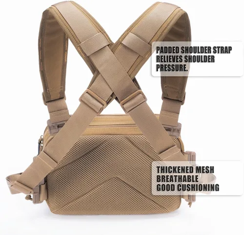 Vista 8 de Bolso Táctico de Cinturón de Pecho Oculto para Transporte Discreto CCW, Bolso Molle IFAK EMT Organizador Médico para Caza al Aire Libre, Tiro