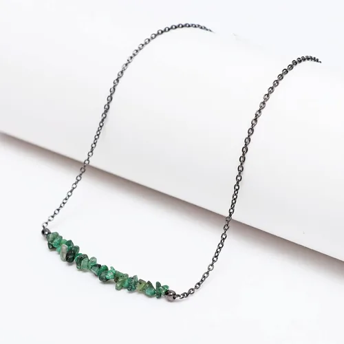 Vista 4 de Gempires - Collar de barra de chips naturales, cristales curativos de energía, regalo de cumpleaños, regalo para ella, joyería de piedras preciosas