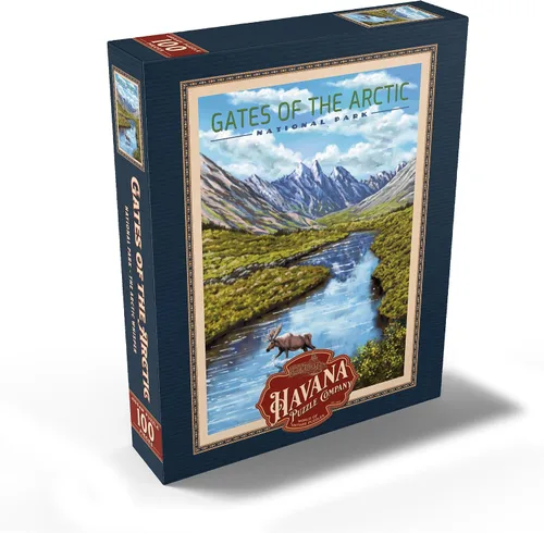 Vista 2 de MyPuzzle Gates of The Arctic National Park - The Arctic Whisper, póster de viaje vintage, rompecabezas de 100 piezas para adultos