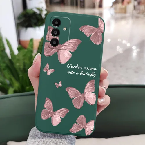Vista 3 de LEECG Funda para teléfono Galaxy A13 5G, para Samsung A13 5G, patrón de mariposa, diseño lateral creativo, protector protector suave a prueba