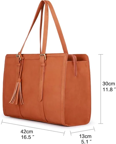 Vista 5 de ECOSUSI Bolsa para laptop de hasta 156 pulgadas para mujer bolsos de oficina de gran capacidad con compartimentos de 3 capas
