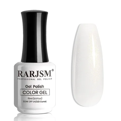 Vista 55 de RARJSM Esmalte de uñas en gel color albaricoque, dorado con brillantina, neutro, transparente, color nude, esmalte de gel para remojar para remojar