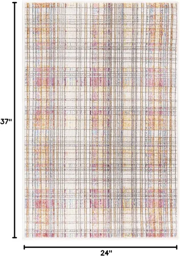 Vista 2 de Unique Loom Deepa Collection - Alfombra rectangular de 2 pies x 3 pies, color azul