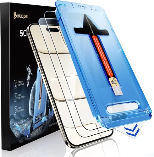 Vista 12 de MAGIC JOHN Paquete de 2 protectores de pantalla para iPhone SE 3/SE 2 (edición 2022/2020), vidrio templado para iPhone 7/8/6, eliminación automática