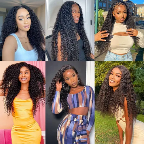 Vista 6 de 12A Brazilian Deep Wave Human Hair Bundles 14 16 18Inch 100% Unprocessed Brazilian Virgin Human Hair Weave 3Bundles Deep Wave Curly Hair Extensions