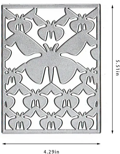 Vista 2 de ABTOLS Troqueles de corte de fondo de mariposa de resorte de metal para hacer tarjetas, marco de animales, troqueles de marco rectangular