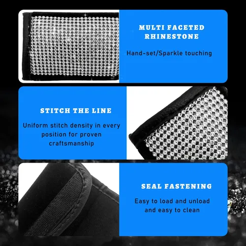 Vista 3 de 2 piezas de fundas para asa de agarre de coche, protector de asa de agarre interior de coche, funda para asa de puerta con diamantes, fundas