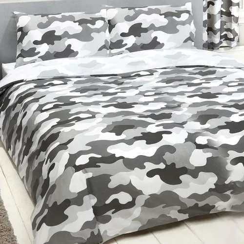 Vista 2 de Price Right Home Juego de funda de edredón y funda de almohada reversible de camuflaje militar gris