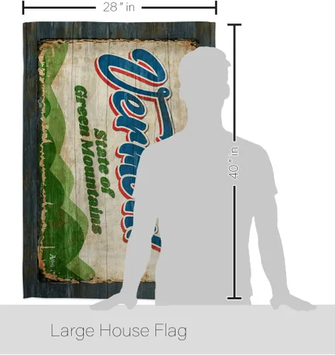 Vista 2 de Americana Home & Garden Vermont Vintage House Flag Pack Regional States American Territories Republic Country Particular Area Support Our Troops