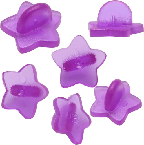 Vista 8 de Paquete de 100 pines de goma en forma de estrella, soporte de broche para corbata de sombrero de insignia de uniforme (negro)