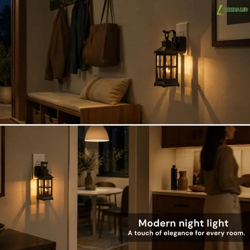 Vista 7 de L LOHAS LED Luz nocturna, farol de vela, luces nocturnas enchufables