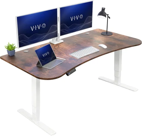 Vista 22 de VIVO - Escritorio eléctrico de pie de 71 x 30 pulgadas con marco de bambú real, ajuste de pantalla táctil, soporte de marco de 176 lb, serie 2E