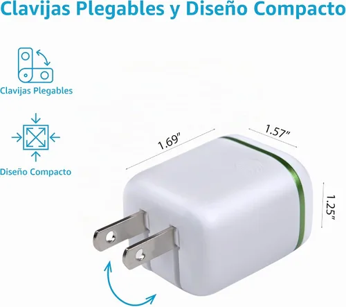 Vista 2 de AT&T Cargador de pared USB-C Adaptador de corriente de carga rápida, puntas plegables para viajes, compatible con iPhone, iPad, Samsung Galaxy 20W