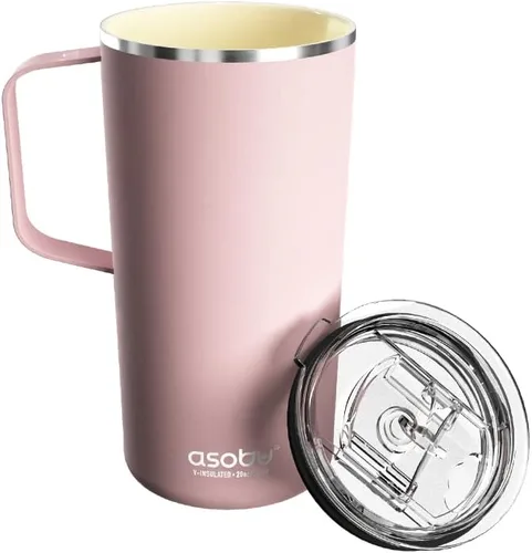 Vista 25 de asobu Taza de viaje 360 – Taza de acero inoxidable aislada al vacío de 28 onzas con tapa y asa a prueba de derrames de 360° – Mantiene las bebidas