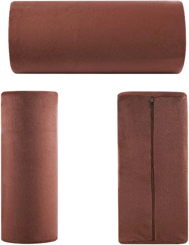 Vista 6 de Almohada de espuma viscoelástica para cuello, espalda, columna lumbar, piernas, alivio del dolor de rodilla, soporte multiusos (marrón)